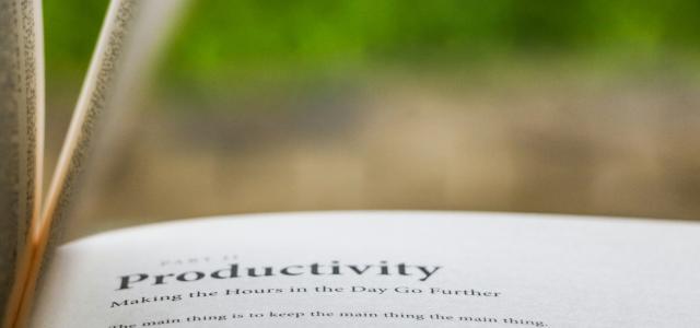 selective focus photography of Productivity printed book by kris courtesy of Unsplash.
